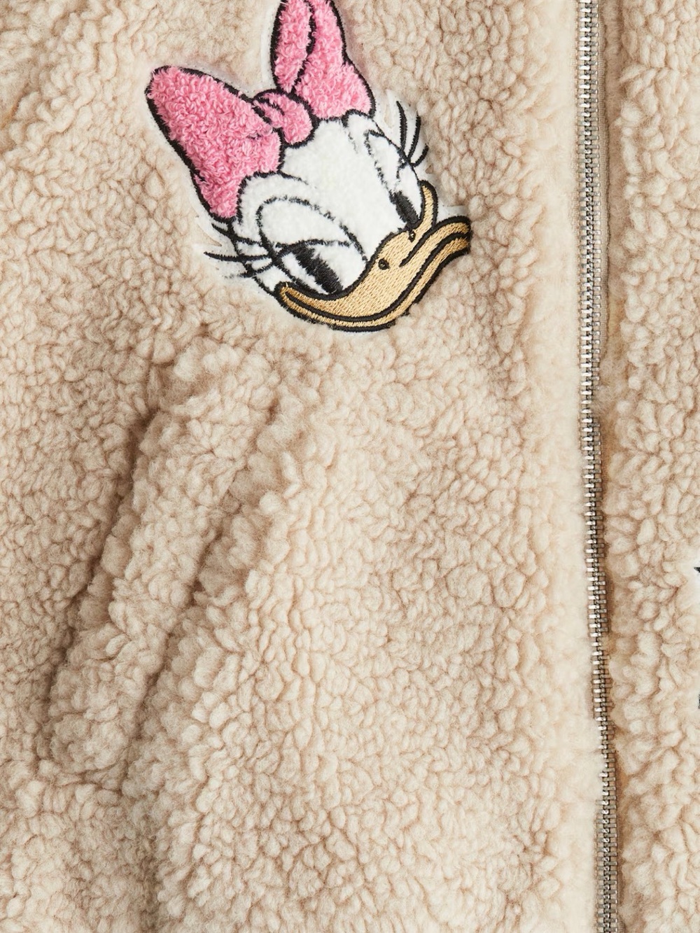 NEW H&M Disney Appliquéd Teddy Fleece Bomber Jacket  Size 5T/6 (Little Kids) - Picture 3 of 14